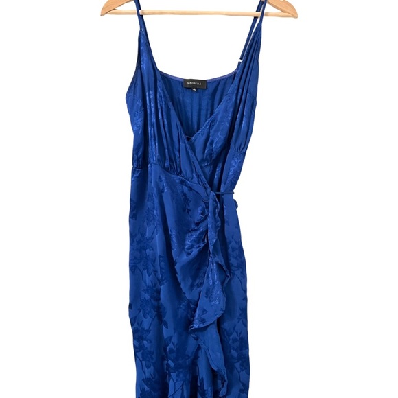 MAJORELLE Albany Midi Wrap Dress in Cobalt Blue Size S - Picture 6 of 8